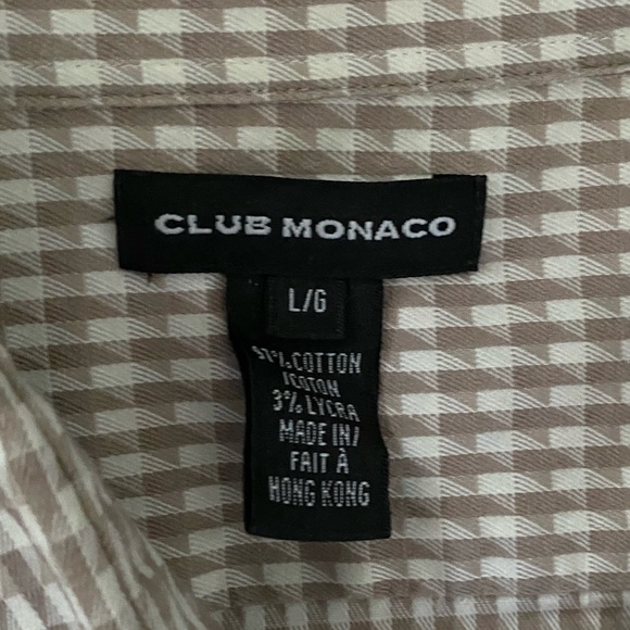 Mens brown Club Monaco button down shirt size Large. - Picture 3 of 3